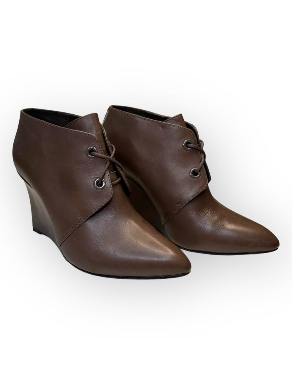 Clarks Women's Kelbrook Azizi Lace-Up Leather Ankle Boot 9M Taupe brown Leather